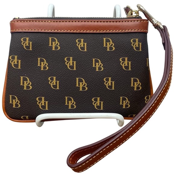 Dooney & Bourke Gretta Key Zip Wristlet DB Monogram Coin Pouch - Picture 2 of 8